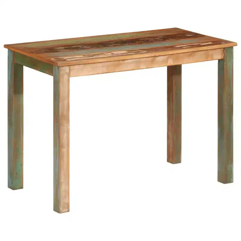 vidaXL Dining Table - Solid Wood Reclaimed, Multicolour Finish, Vintage Rectangular Design, 43.3x21.7x29.9 for Home, Kitchen, Meal Area