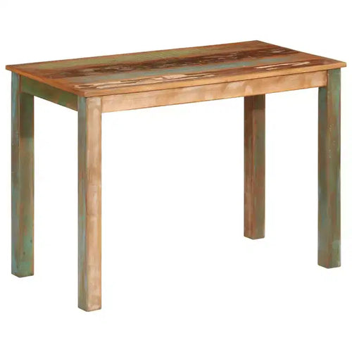 vidaXL Dining Table - Solid Wood Reclaimed, Multicolour Finish, Vintage Rectangular Design, 43.3x21.7x29.9 for Home, Kitchen, Meal Area