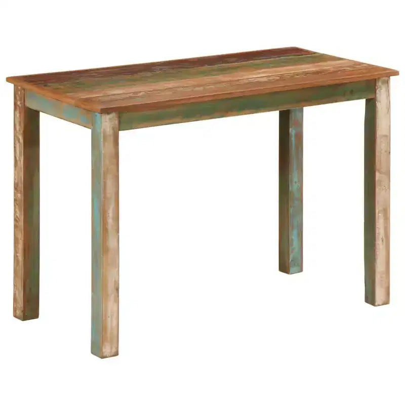 vidaXL Dining Table - Solid Wood Reclaimed, Multicolour Finish, Vintage Rectangular Design, 43.3x21.7x29.9 for Home, Kitchen, Meal Area