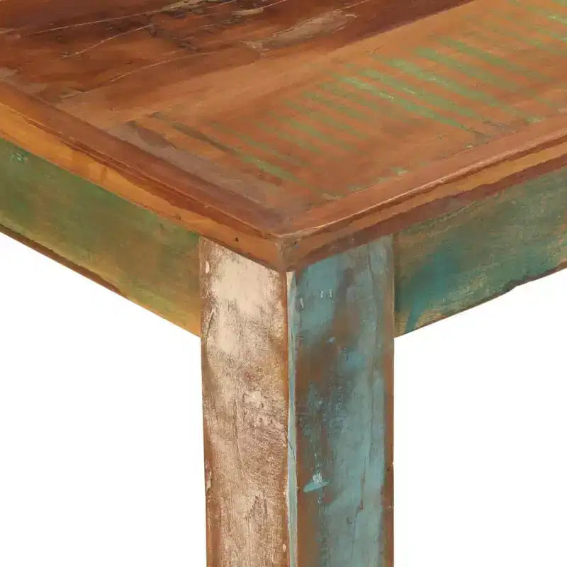 vidaXL Dining Table - Solid Wood Reclaimed, Multicolour Finish, Vintage Rectangular Design, 43.3x21.7x29.9 for Home, Kitchen, Meal Area