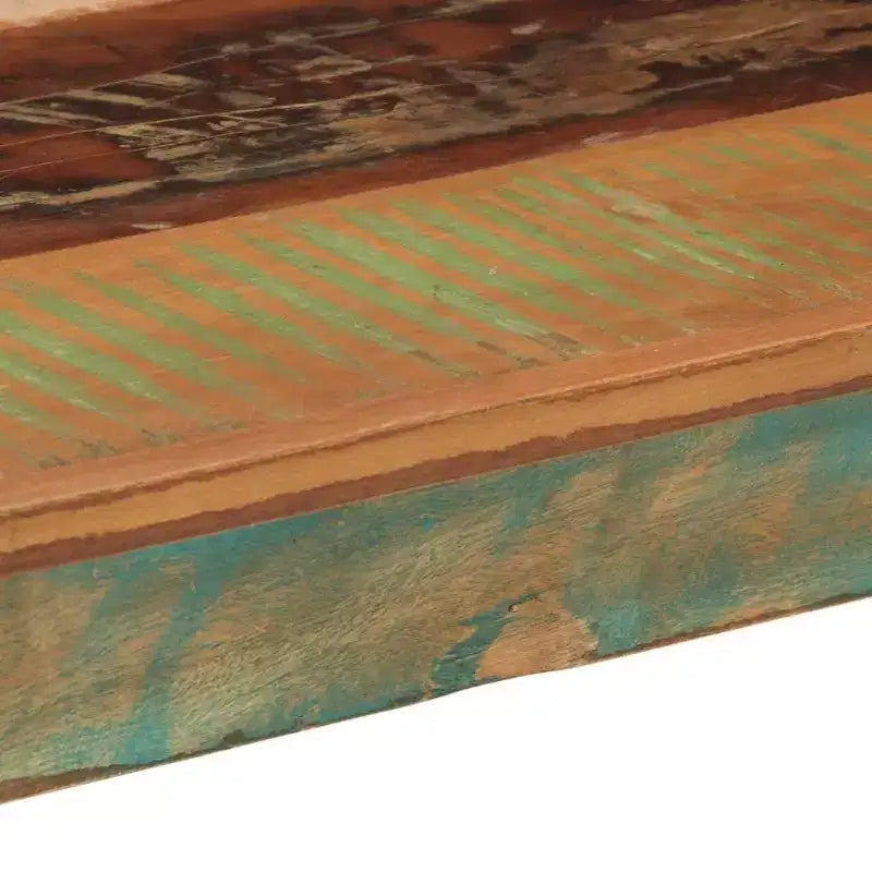 vidaXL Dining Table - Solid Wood Reclaimed, Multicolour Finish, Vintage Rectangular Design, 43.3x21.7x29.9 for Home, Kitchen, Meal Area
