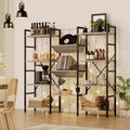 Acekool 4-Tier Industrial Bookcase, 54 Open Shelf with Metal Frame for Living Room, Bedroom & Office - Grey