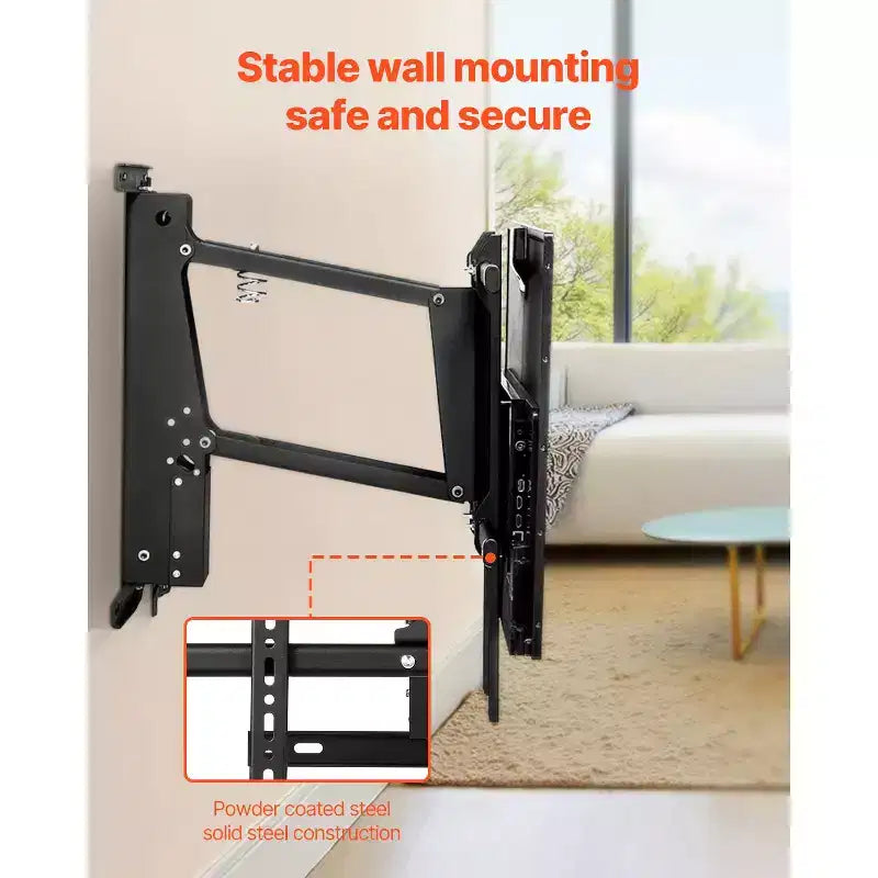 VEVOR Motorized TV Wall Mount, TV Mount for 32 to 65 Inch TV, Electric Adjustable Ceiling TV Mount, Motorized Flip Down TV Mount Bracket, Black
