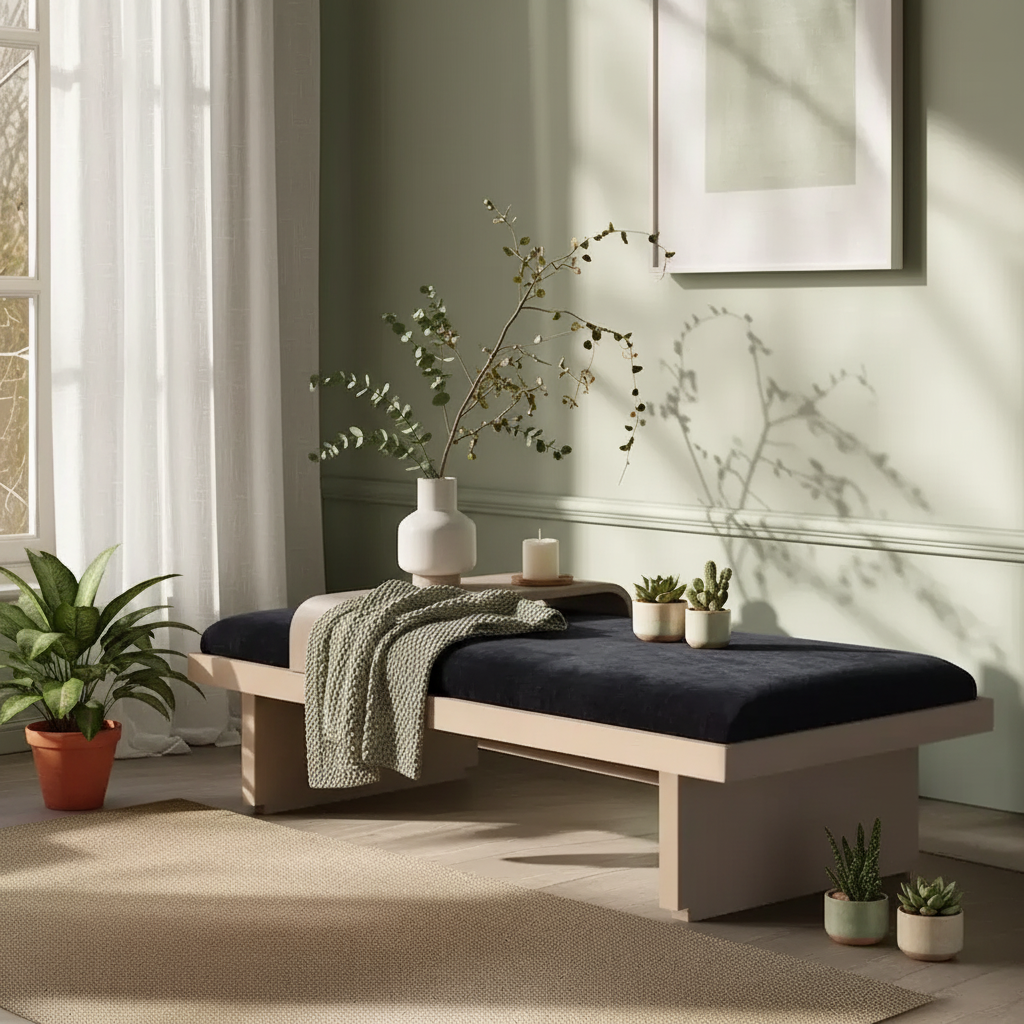Banc en tissu chenille