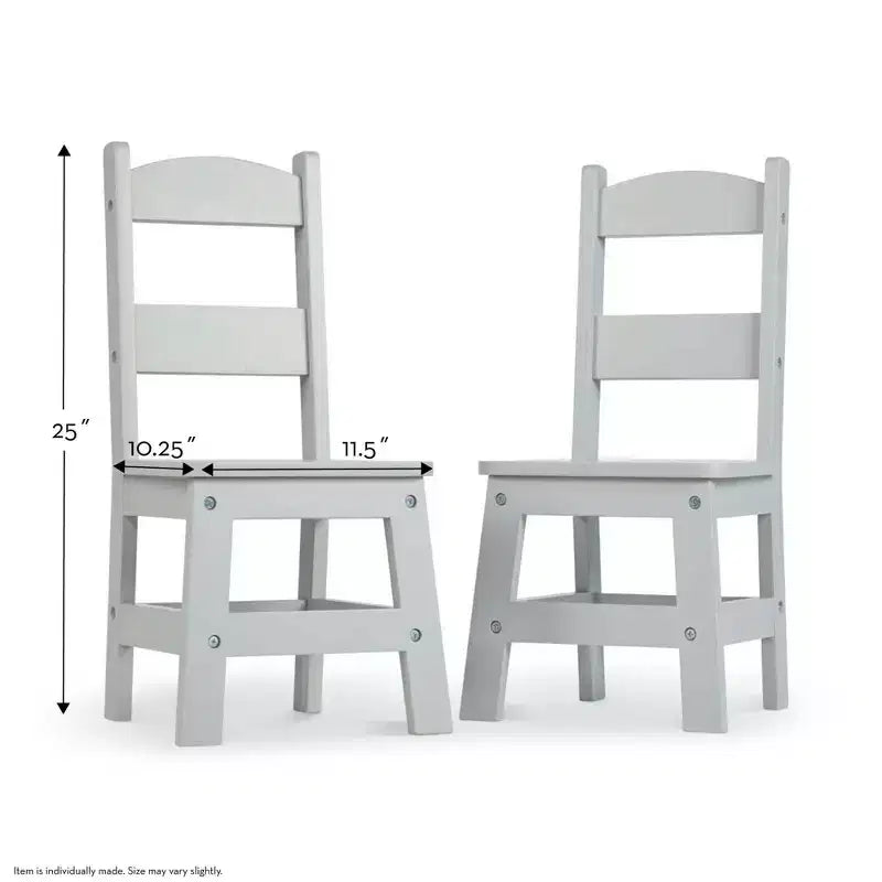 Melissa & Doug Kids Furniture Wooden Chair Pair - Gray