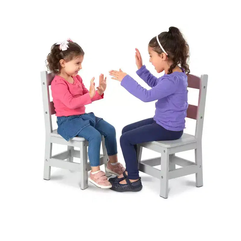 Melissa & Doug Kids Furniture Wooden Chair Pair - Gray