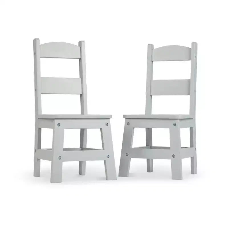Melissa & Doug Kids Furniture Wooden Chair Pair - Gray